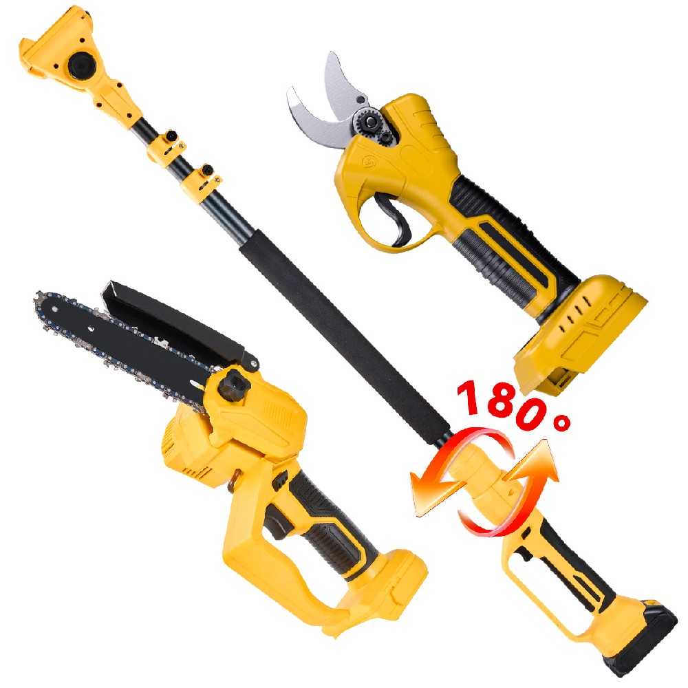6-Inch Professional Pole Pruner Kit - 25mm SK5 Steel Blade & 180° Rotating Head | 2.1m Extendable Aluminum Pole for High Branches | Commercial Grade for Arborists