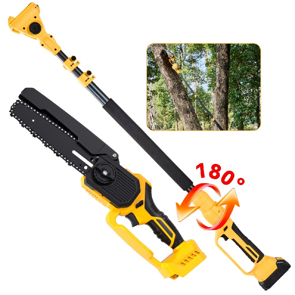 8-Inch Professional Pole Saw Kit - & 180° Rotating Head | 2.1m Extendable Aluminum Pole | Commercial Grade for Arborists and Landscapers